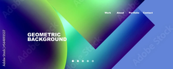 Obraz Minimalist geometric abstract background with fluid gradients. Vector Illustration For Wallpaper, Banner, Background, Card, Book Illustration, landing page