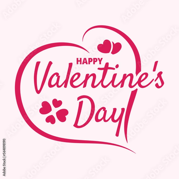 Obraz Happy Valentines Day Typography Design