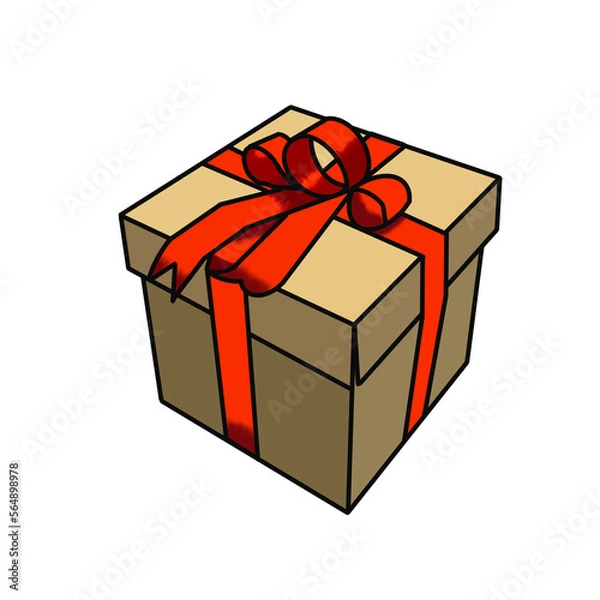 Obraz gift box vector logo for merry christmas.