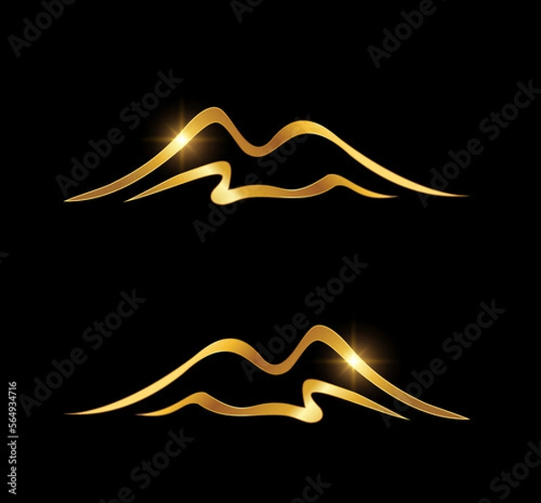 Obraz Golden Mountain Logo Vector Icon