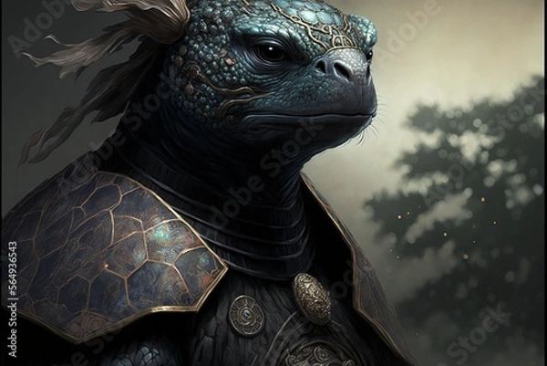 Fototapeta A close up of the fantasy beast of ancient Chinese mythology, Black Tortoise