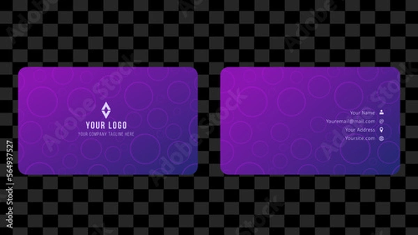 Fototapeta Purple gradient modern business card template, Illustration Vector 10