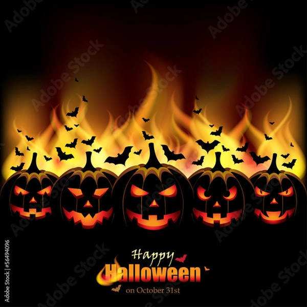 Obraz Jack O'Lanterns przed Flames