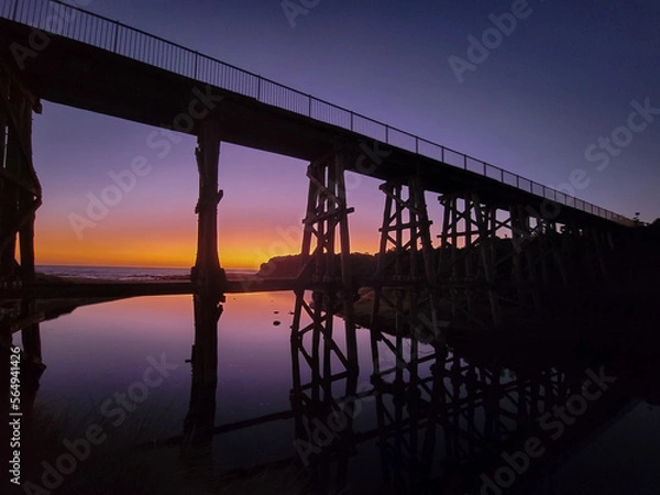 Fototapeta bridge at sunset