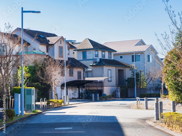 Fototapeta 郊外の住宅地　無電柱化タウン
