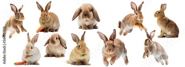 Obraz Rabbits on the png background