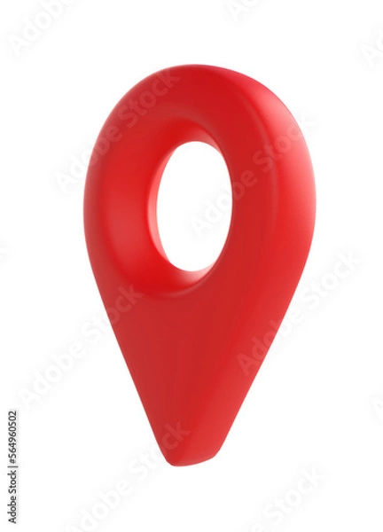 Obraz Red location 3d icon render on a transparent background