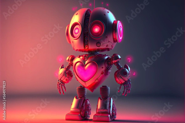 Fototapeta AI Bot embracing Valentine's day, Generative AI