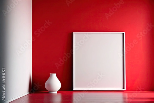 Fototapeta Red mock-up space, Generative AI