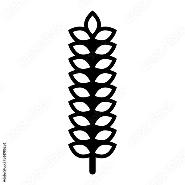 Fototapeta Wheat silhouette icon. Cereal grain. Vector.