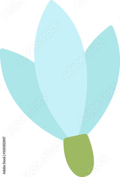 Fototapeta Snowdrop flower bloom flat icon Springtime