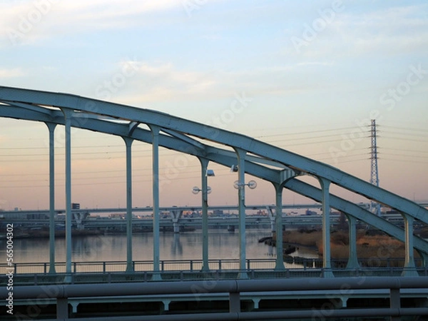 Obraz 橋からみえる夕焼け