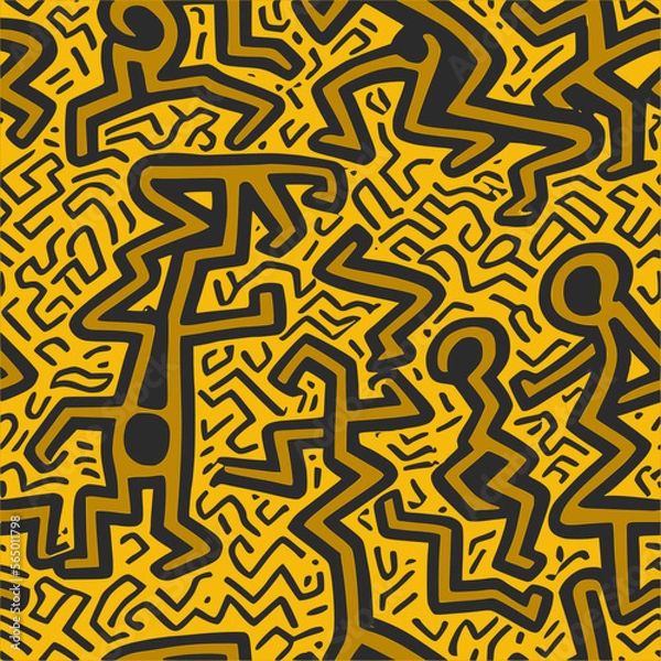 Fototapeta Ethnic African style Geometric Vector Seamless Pattern textile print. traditional design. Creative pattern backgrounds.