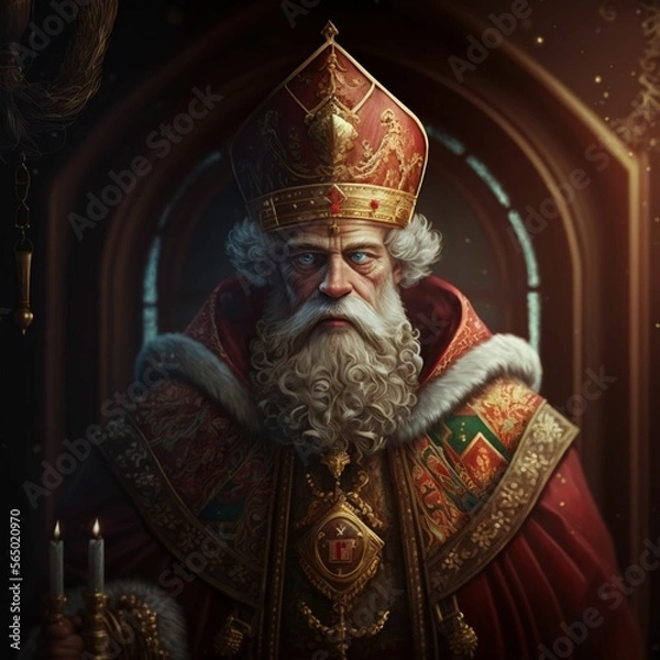 Fototapeta Saint Nicholas Day background created with generative AI technology