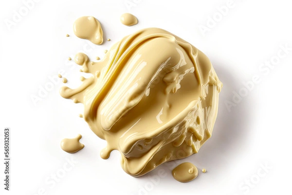 Obraz melted white chocolate isolated on white background, top view
