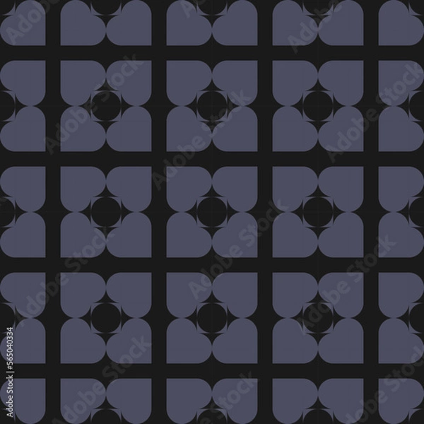 Fototapeta seamless grey victorian geometric pattern with mosaic ornament