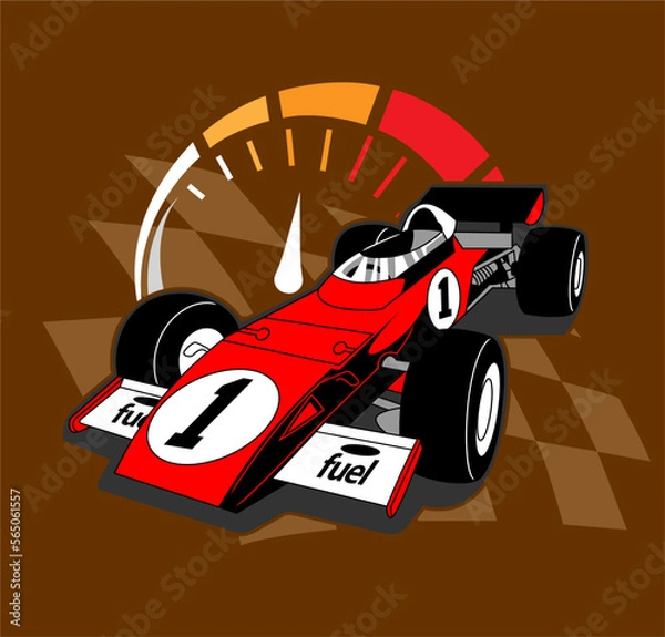 Fototapeta RED SPEED RACING WITH BACKGROUND