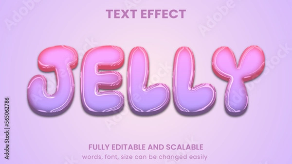 Fototapeta transparent jelly bubble graphic style editable text effect