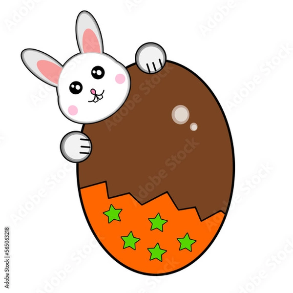 Fototapeta easter bunny with egg