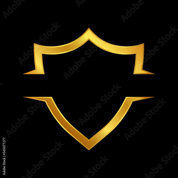 Fototapeta gold shield vector logo template