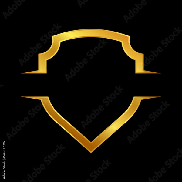Fototapeta gold shield vector logo template