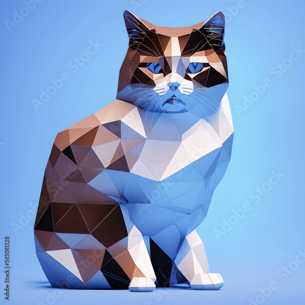 Obraz Geometric grumpy Cat, vets, pet insurance