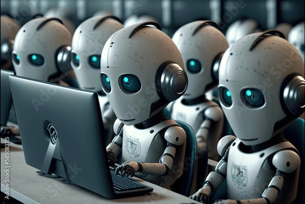 Fototapeta AI bots taking control in the year 2023, Generative AI