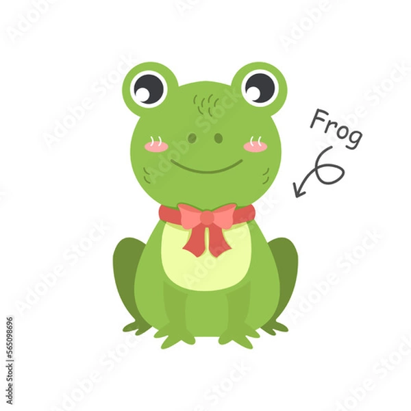 Obraz Frog cartoon characters with clothes . Vector .