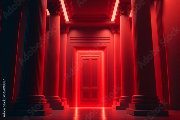 Fototapeta Red ackground. Generative ai