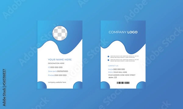 Fototapeta ID card design.Office ID Card Template.Modern ID Card Template with an author photo placeId Card, for Your Business or Company

