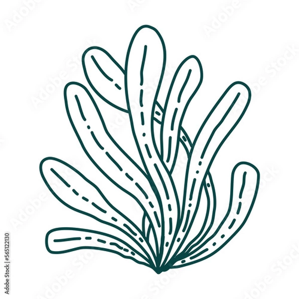 Obraz Hand drawn floral composition. Doodle leaves. Vector art. Botanical element for decoration.
