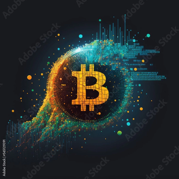 Fototapeta Bitcoin digital asset. Crypto digital gold. 