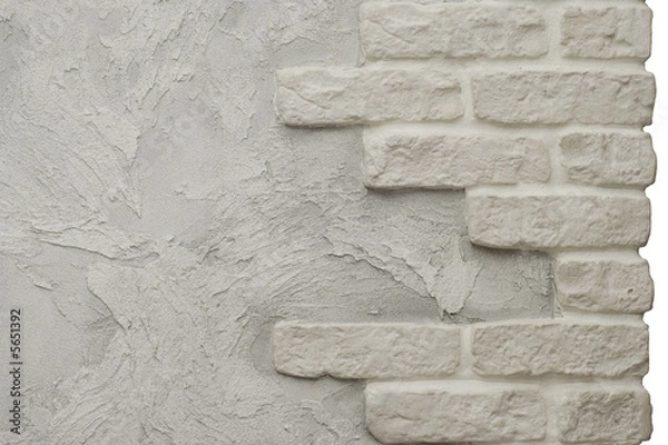 Fototapeta Fragment of creative stucco with bricks