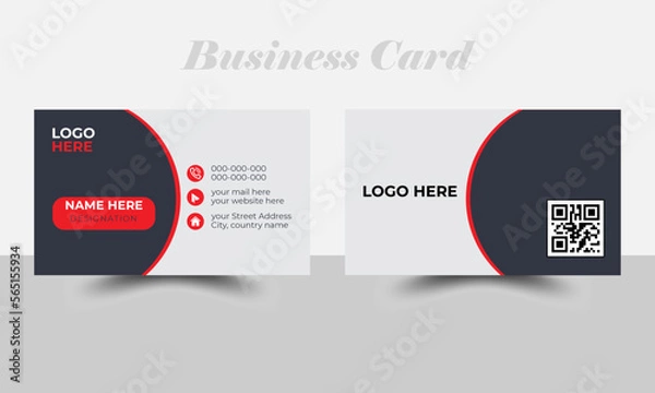 Fototapeta Modern business card design . double sided business card design template, minimalist business card, Creative and Clean Modern Business Card Template.