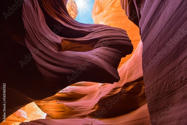 Obraz Antelope Canyon w Arizonie - koncepcja podróży w tle