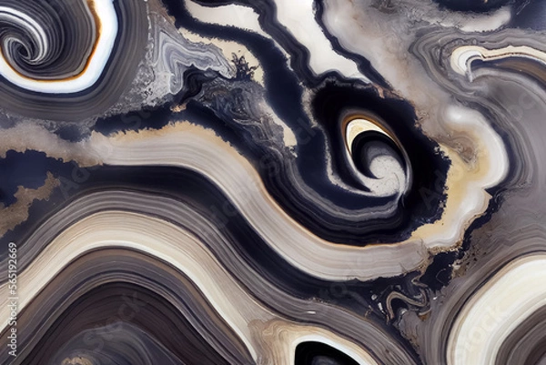 Obraz blue and white liquid marble