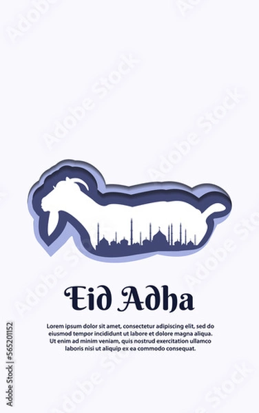 Fototapeta eid adha flat design