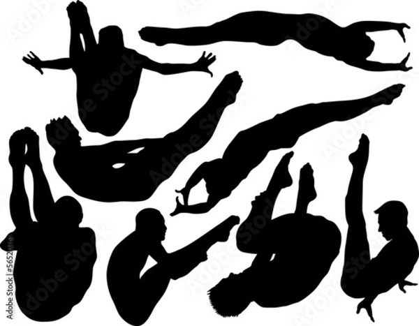 Fototapeta vector swimmer silhouettes