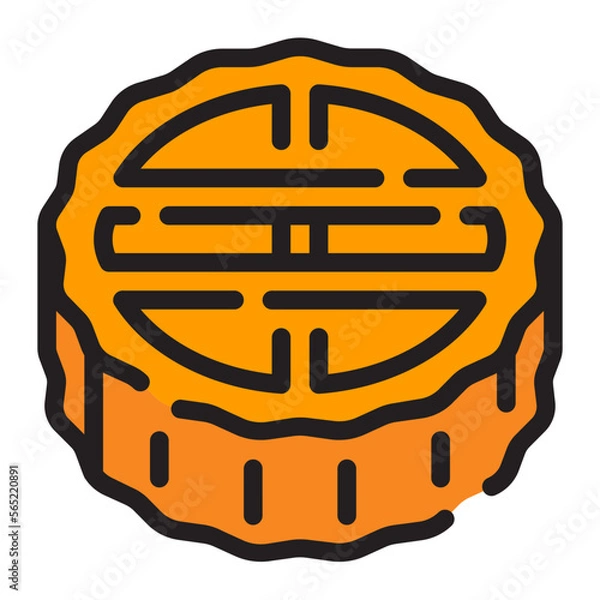 Obraz Moon Cake line icon