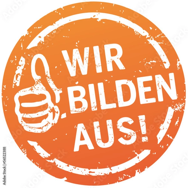 Obraz Button Wir bilden aus mit Daumen