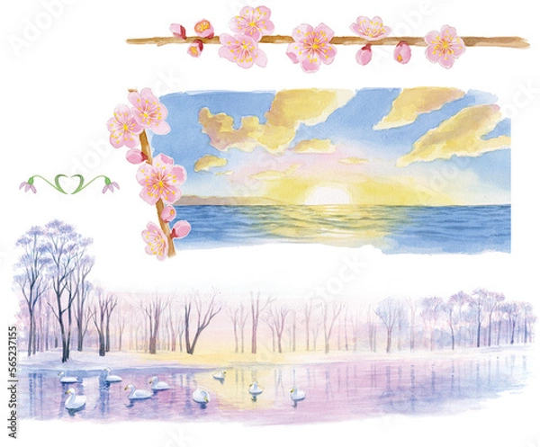 Obraz 1月イメージのカットイラスト