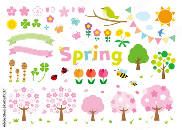 Obraz 春の素材セット　植物など