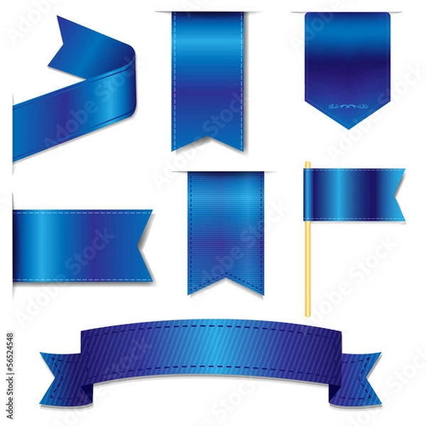 Obraz Blue Web Ribbons Set