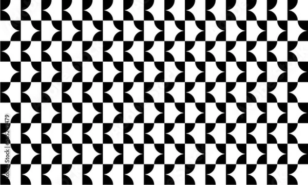 Obraz Seamless pattern background geometric with circle cut black and white style. Simple background.