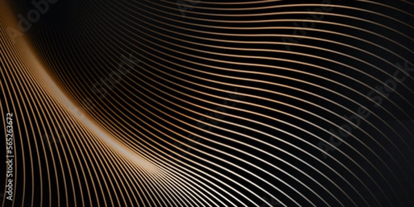 Obraz yellow lines black background