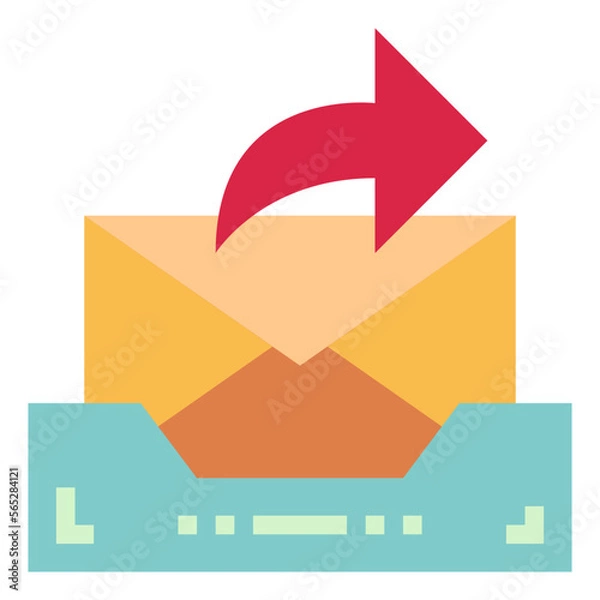 Fototapeta outbox flat icon style