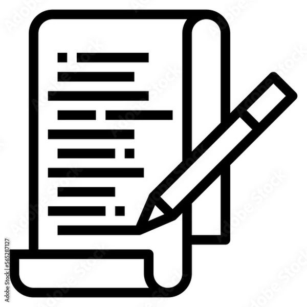 Obraz writing line icon style