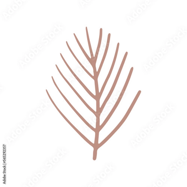 Obraz Christmas tree branch. Holiday boho modern shape of Christmas tree. Vector image for Christmas.