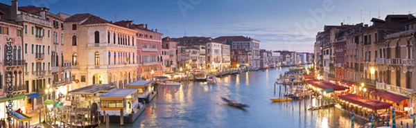 Obraz Canal Grande, wille i gondole, Wenecja
