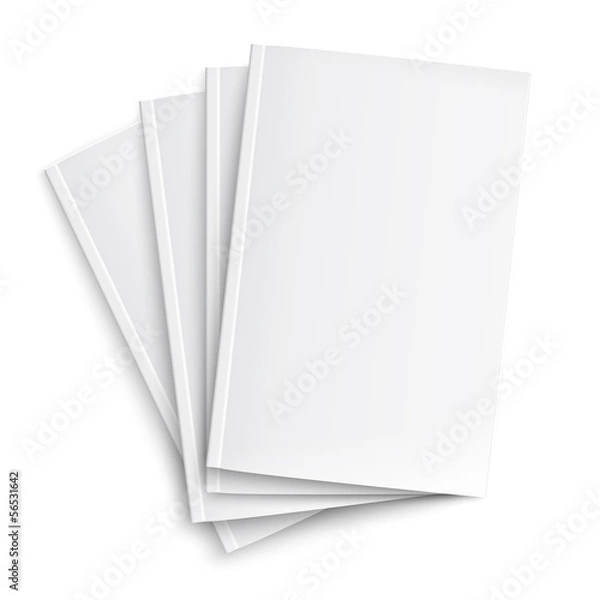 Fototapeta Stack of blank magazines template.